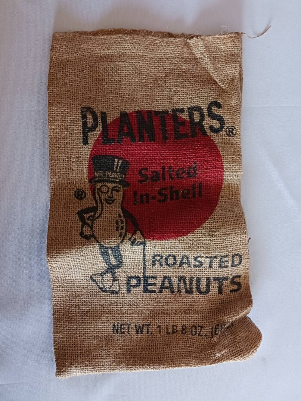 Vintage Planters Peanuts 1lb Burlap Sack Advertising Piece